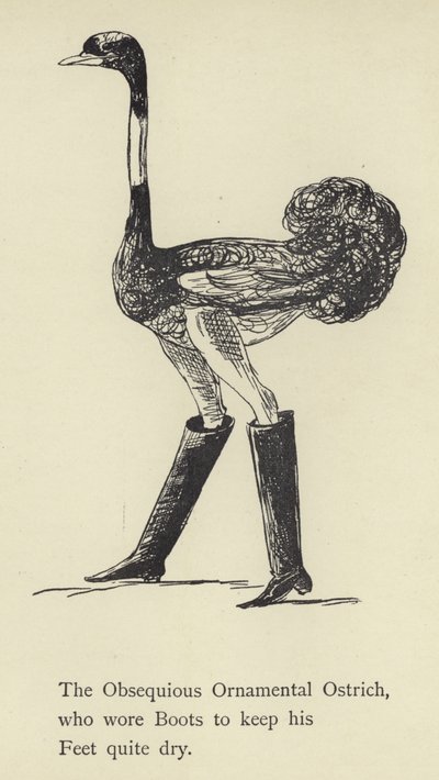 El avestruz ornamental obsequioso de Edward Lear